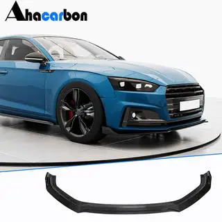Front Bumper Lip V2 (for S-Line 2016-2020, Carbon) photo 1