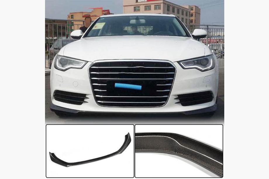 Audi A6 C7 2011–2018 Front Bumper Lip Spoiler Carbon (for Base 2011-2014) Photo 1