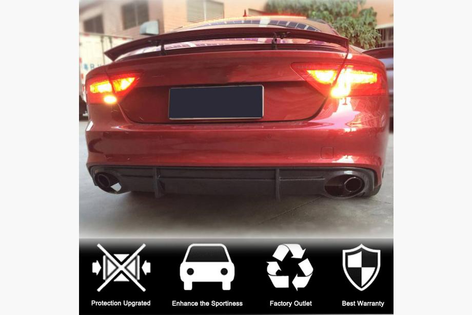 Audi A7 2010-2018 Rear Bumper Diffuser V3 (for S-Line, 2010-2014, Carbon) Photo 2