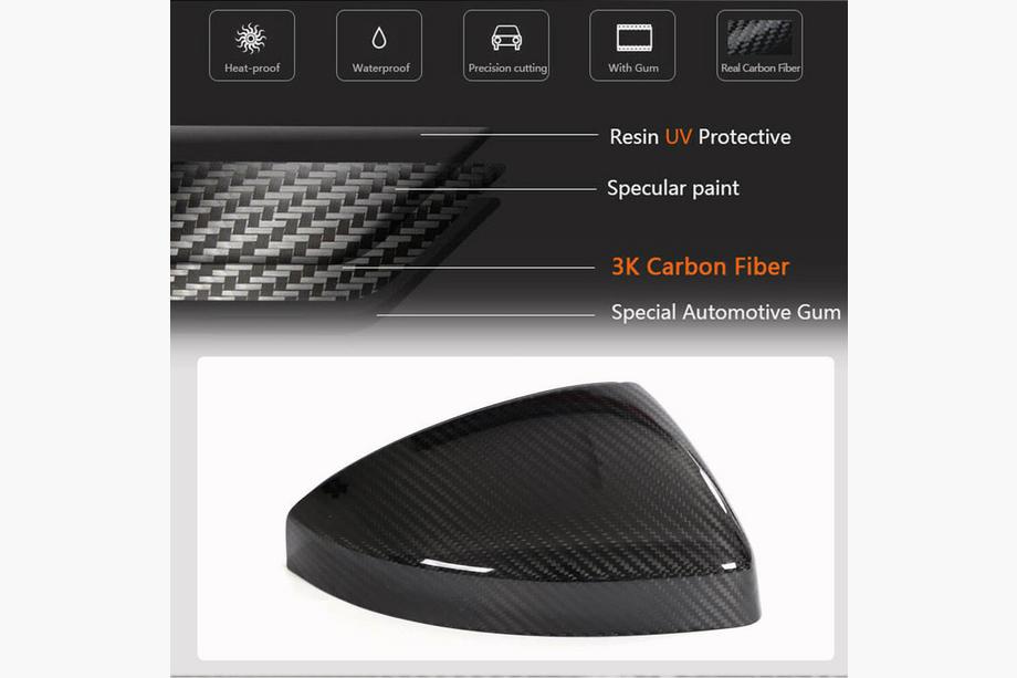 Audi R8 2015- Mirror Covers Replacement Style (Carbon) Photo 4
