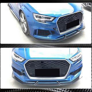 Front bumper lip splitters V3 (for RS3 Sedan 2017-2020, Carbon) photo 4