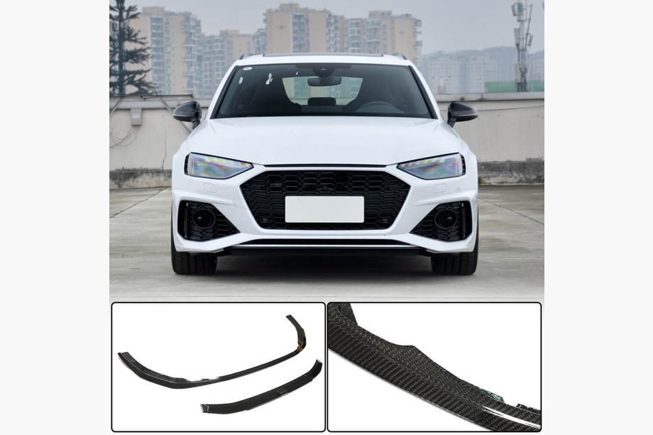 Audi A4 B9 2015-2024 Front Bumper Lip V2 for RS4 Avant 2019-2021 Carbon Photo 1