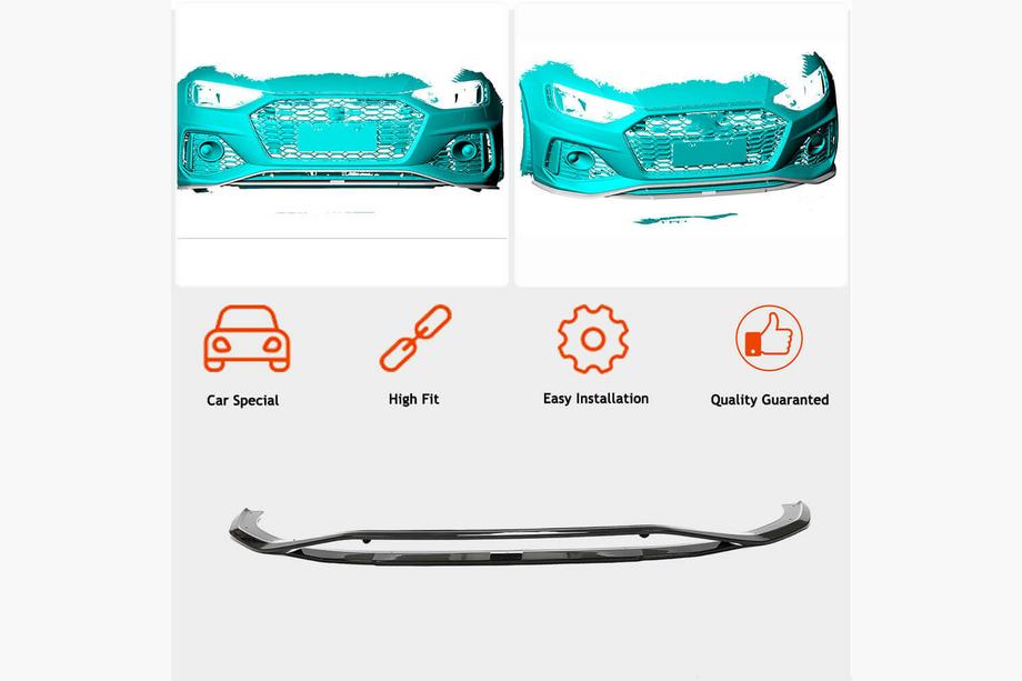 Audi A4 B9 2015-2024 Front Bumper Lip V2 for RS4 Avant 2019-2021 Carbon Photo 2