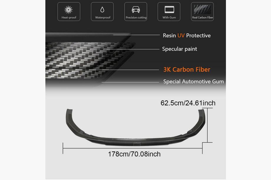 Audi A4 B9 2015-2024 Front Bumper Lip V2 for RS4 Avant 2019-2021 Carbon Photo 4