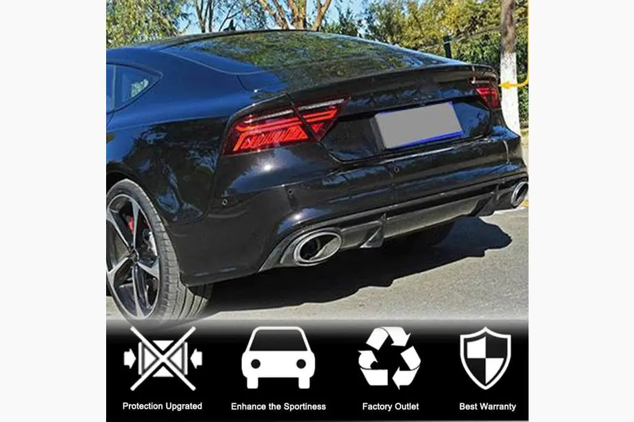 Audi A7 2010-2018 Rear Bumper Diffuser (Carbon) Photo 2