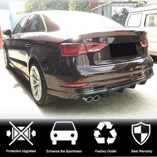 Rear bumper diffuser V5 (for S-Line Sedan 2017-2020, Carbon) Audi A3 2012-2020 photo 2