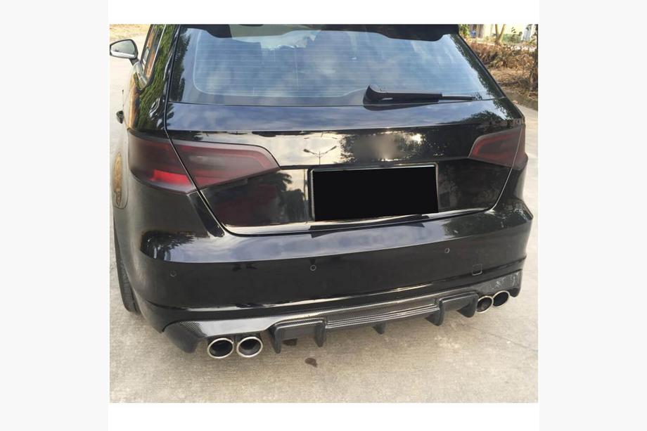 Audi A3 2012-2020 Rear Bumper Diffuser V1 (for S-Line HB 2012-2016, Carbon) Photo 2