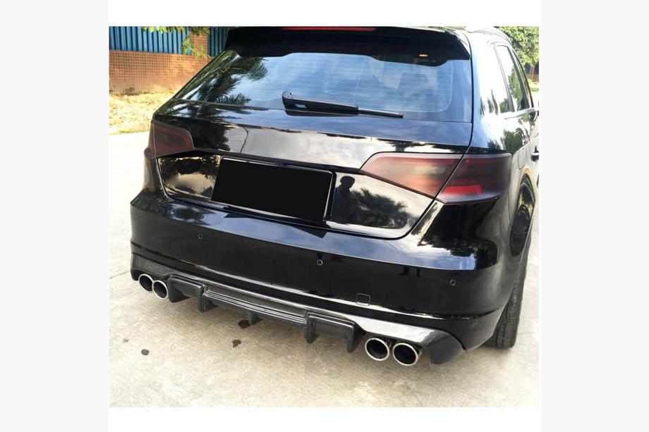 Audi A3 2012-2020 Rear Bumper Diffuser V1 (for S-Line HB 2012-2016, Carbon) Photo 3