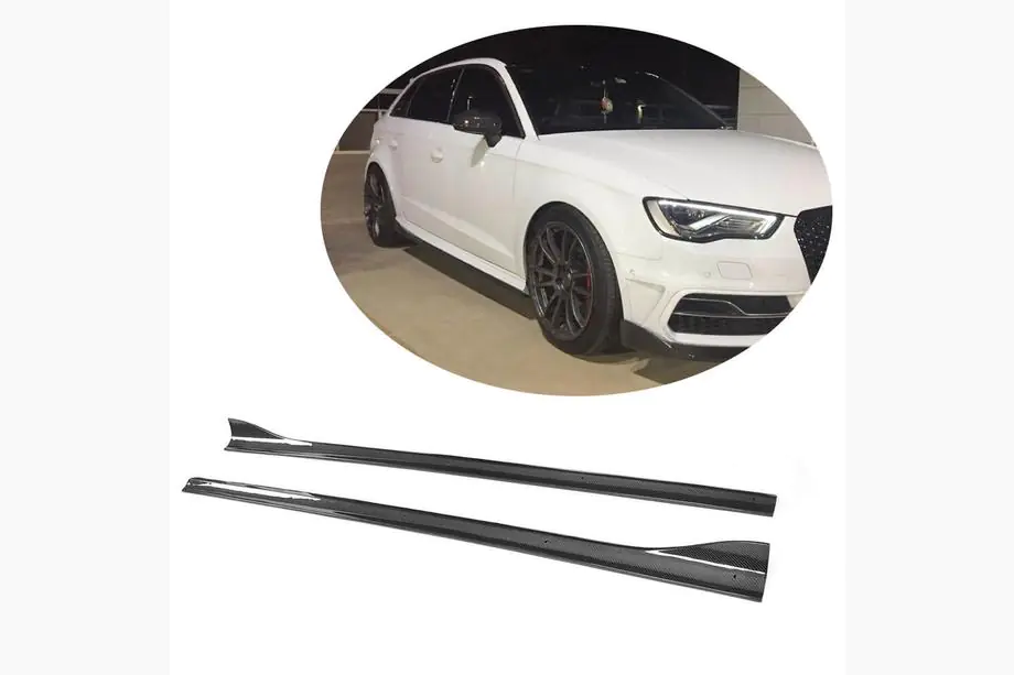 Audi A3 2012-2020 Side Skirts (for S-Line HB 2012-2016, Carbon) Photo 1