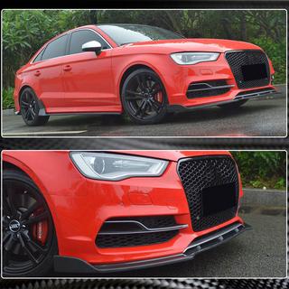 Front bumper lip spoiler Lip V3 (for S-Line Sedan 2012-2016, Carbon) Audi A3 2012-2020 photo 4