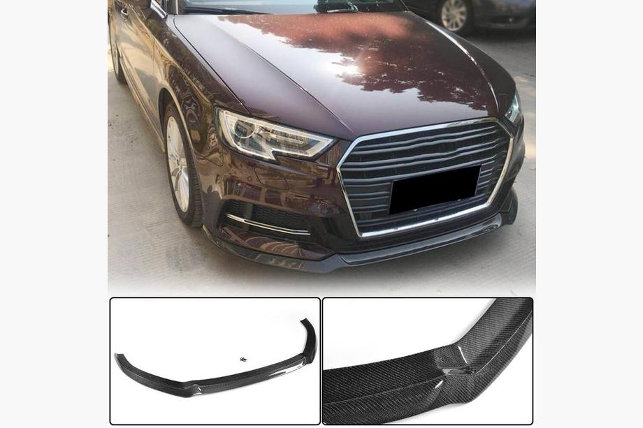 Audi A3 2012-2020 Front Bumper Lip V1 (for S-Line 2017-2020 HB, Carbon) Photo 1