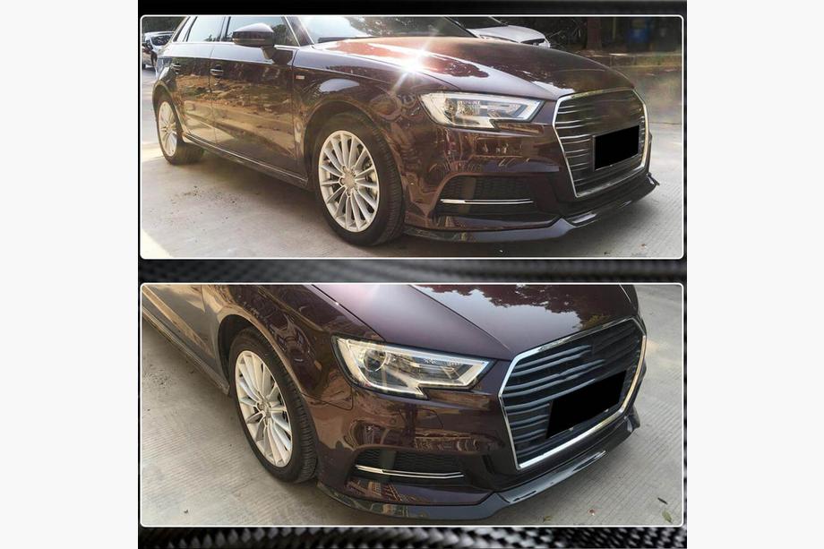 Audi A3 2012-2020 Front Bumper Lip V1 (for S-Line 2017-2020 HB, Carbon) Photo 3