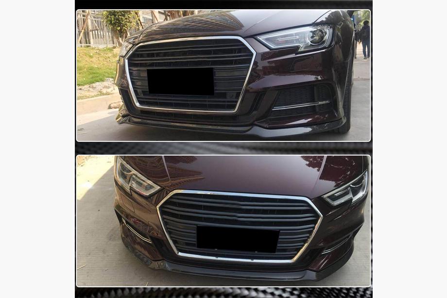 Audi A3 2012-2020 Front Bumper Lip V1 (for S-Line 2017-2020 HB, Carbon) Photo 4