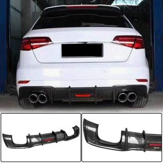 Rear Bumper Diffuser V1 for S-Line HB 2017-2020, Carbon Audi A3 2012-2020 photo 1