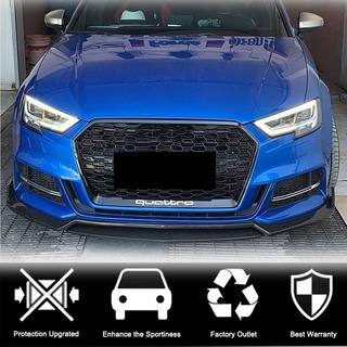Front bumper lip Lip V4 (for S-Line Sedan 2017-2020, Carbon) Audi A3 2012-2020 photo 2