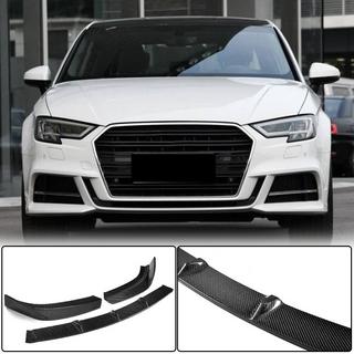 Front bumper lip spoiler Lip V2 (for S-Line Sedan 2017-2020, Carbon) Audi A3 2012-2020 photo 1