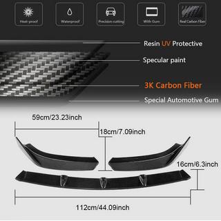 Front bumper lip spoiler Lip V2 (for S-Line Sedan 2017-2020, Carbon) Audi A3 2012-2020 photo 4