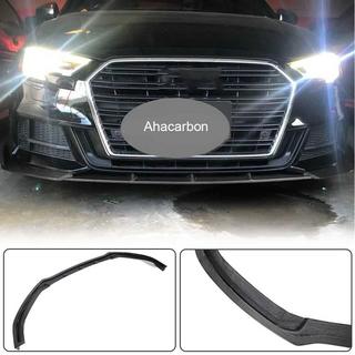 Front bumper lip spoiler Lip V1 (for S-Line 2017-2020 Sedan, Carbon) Audi A3 2012-2020 photo 2