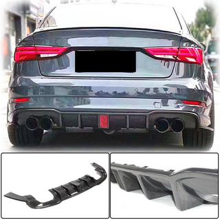Rear bumper diffuser V2 (for S-Line Sedan 2017-2020, Carbon) Audi A3 2012-2020 photo 1