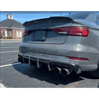 Rear bumper diffuser V1 (for S-Line Sedan 2017-2020, Carbon) Audi A3 2012-2020 photo 2