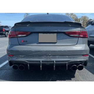 Rear bumper diffuser V1 (for S-Line Sedan 2017-2020, Carbon) Audi A3 2012-2020 photo 3