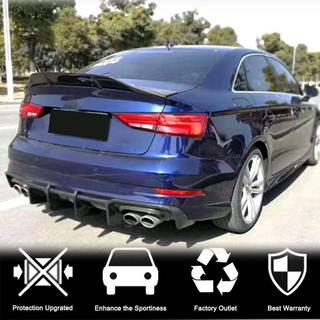 Rear bumper diffuser V1 (for S-Line Sedan 2017-2020, Carbon) Audi A3 2012-2020 photo 4