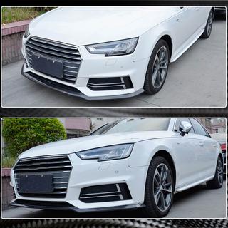 Front bumper lip spoiler Lip V4 (for S-Line Sedan 2015-2019, Carbon) photo 3