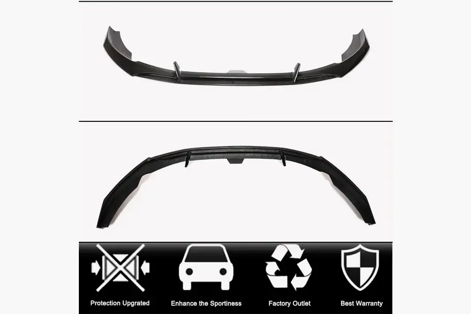 Front bumper lip spoiler (for S-Line Sedan 2019-2024, Carbon) photo 2