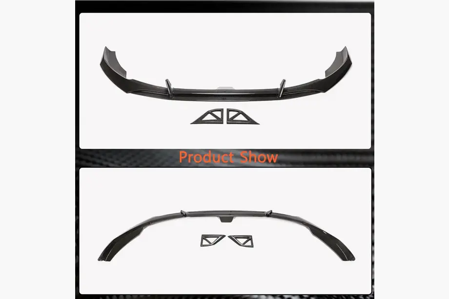 Front bumper lip spoiler (for S-Line Sedan 2019-2024, Carbon) photo 4