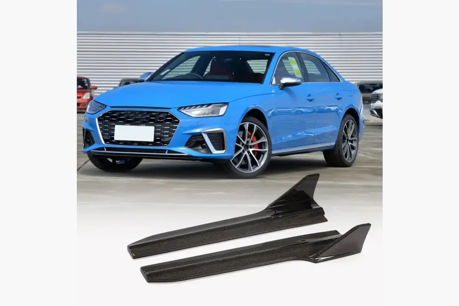 Side skirt extensions (for S-Line Sedan 2019-2024, Carbon) photo 1