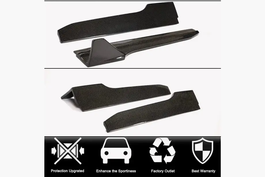 Side skirt extensions (for S-Line Sedan 2019-2024, Carbon) photo 2