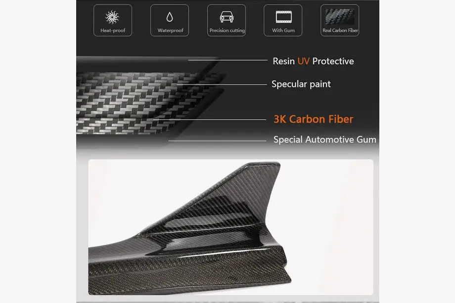 Side skirt extensions (for S-Line Sedan 2019-2024, Carbon) photo 3