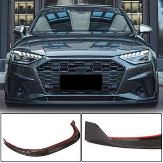 Front bumper lip Lip V1 (for S-Line Sedan 2019-2024, Carbon) photo 1