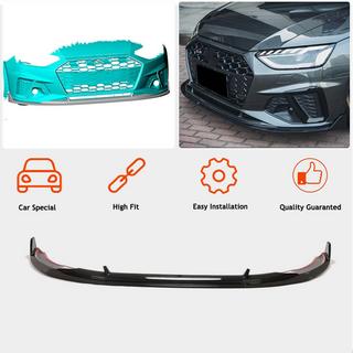 Front bumper lip Lip V1 (for S-Line Sedan 2019-2024, Carbon) photo 2
