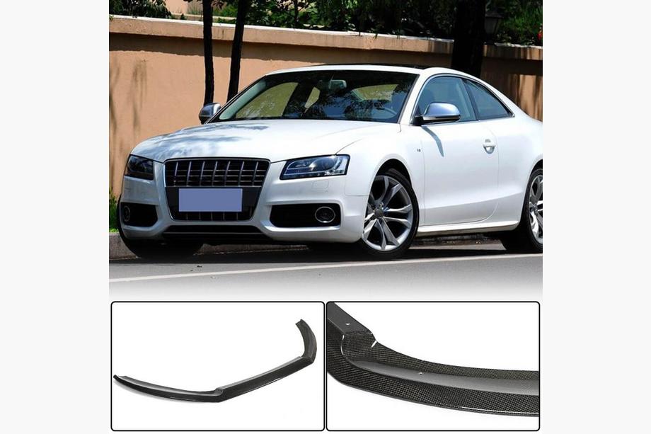 Audi A5 2007-2015 Front Bumper Lip (for S-Line Coupe 2007-2011, Carbon) Photo 1