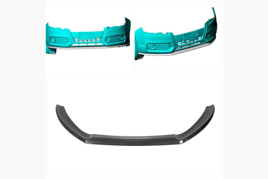 Audi A5 2007-2015 Front Bumper Lip (for S-Line Coupe 2007-2011, Carbon) Photo 2