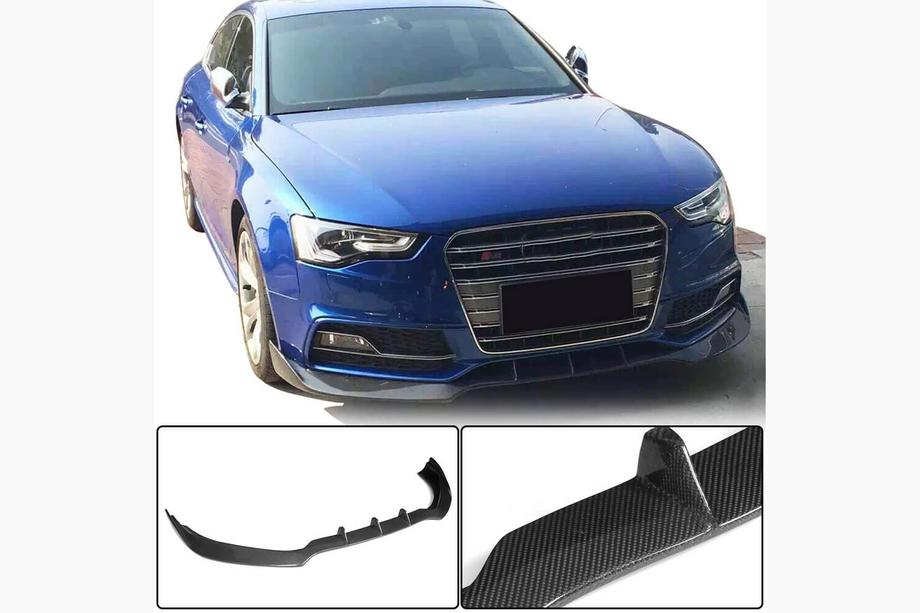 Audi A5 2007-2015 Front Bumper Lip V3 for S-Line 2012-2015 Carbon Image