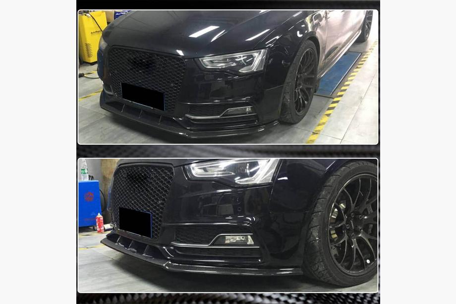 Audi A5 2007-2015 Front Bumper Lip V4 (for S-Line 2012-2015, Carbon) Photo 4