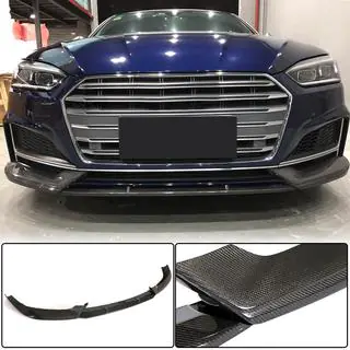 Front Bumper Lip Spoiler (for S-Line Coupe/Cabriolet 2016-2020, Carbon) photo 2