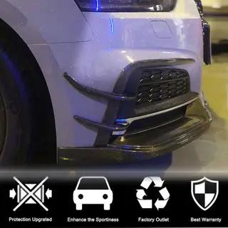 Front Bumper Flap V2 Extensions (for S-Line 2016-2020, Carbon) photo 3