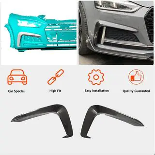 Front Bumper Flap V1 Extensions (for S-Line 2016-2020, Carbon) photo 3