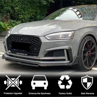Front Bumper Flap V1 Extensions (for S-Line 2016-2020, Carbon) photo 4