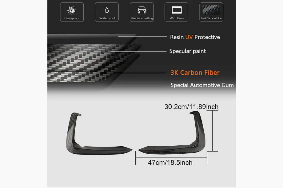 Audi A5 2016-2025 Front Bumper Flap V1 Extensions (for S-Line 2016-2020, Carbon) Photo 7