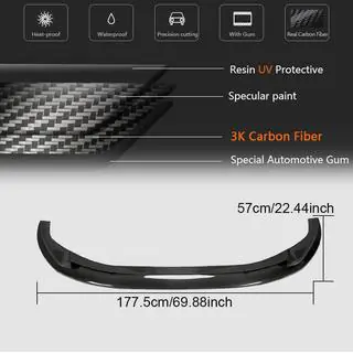 Front Bumper Lip V3 (for S-Line 2021-2025, Carbon) photo 4