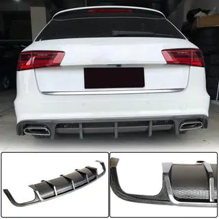 Rear bumper diffuser (for S-Line Avant 2014-2018, Carbon) photo 1