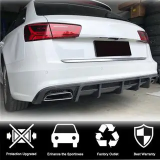 Rear bumper diffuser (for S-Line Avant 2014-2018, Carbon) photo 3
