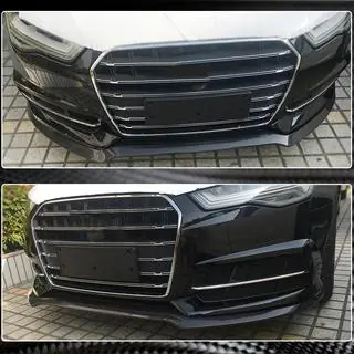 Front Bumper Lip Carbon V3 for S-Line 2014-2018 photo 4