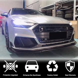 Front Bumper Lip Spoiler (for S-Line 2018-2022, Carbon) photo 2