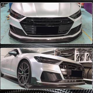 Front Bumper Lip Spoiler (for S-Line 2018-2022, Carbon) photo 3