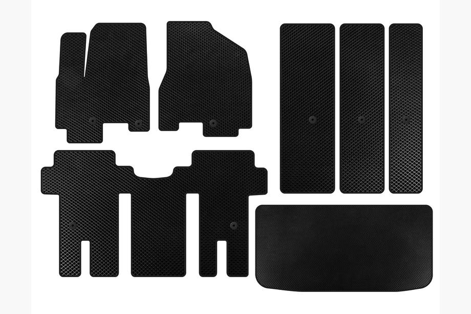 Kia Carnival 2014-2020 EVA Floor Mats (full interior, Black) Photo 1